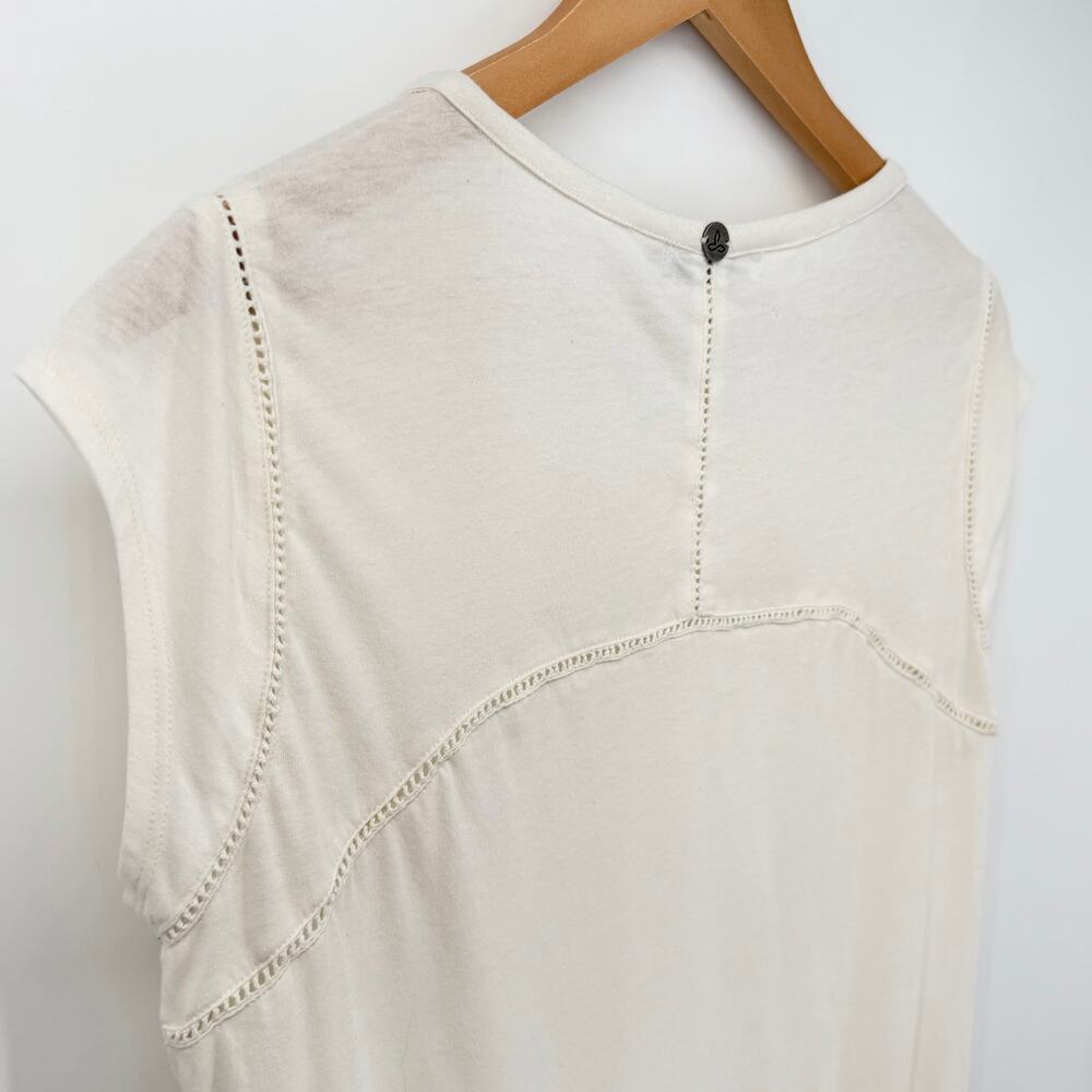 prAna Cream Organic Cotton Cap Sleeve Top Women’s Small Boho Casual Ivory - Picture 8 of 11